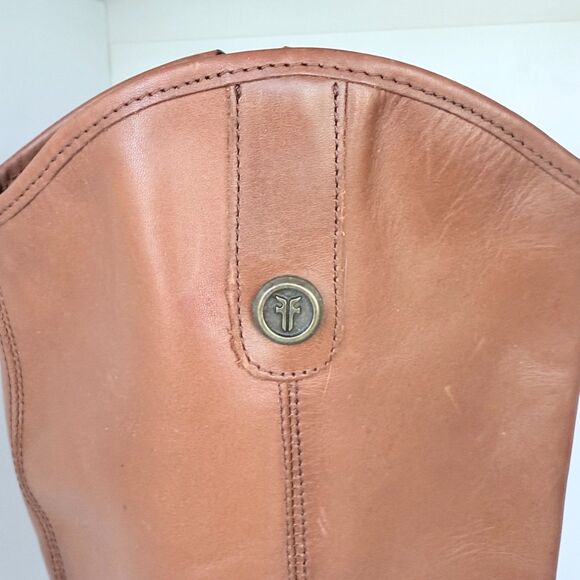 EUC WORN ONCE Frye Women's Melissa Button Riding Boots in Cognac Brown Size 6 - Picture 12 of 15